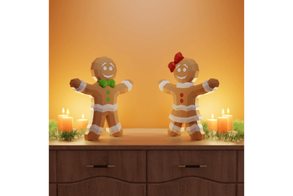 3D Papercraft Gingerbread for Christmas Crafts