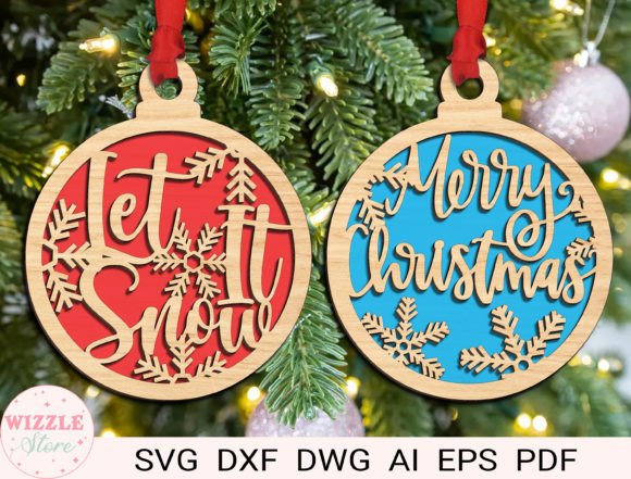 Christmas Ornaments SVG for Laser & Craft