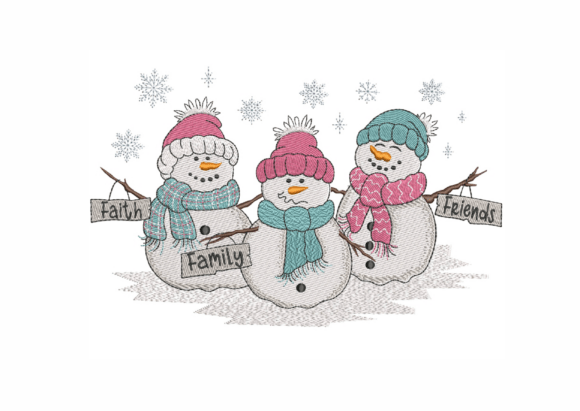 Cute Trio Snowman: Faith Family Friends Christmas