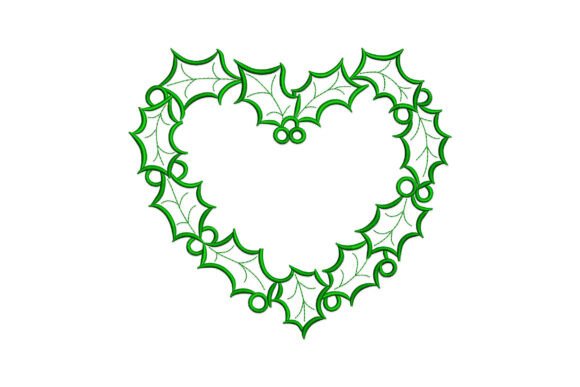 Heart-shaped Holly Wreath for Christmas Branding