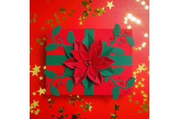 Poinsettia Gift Box 2 for Christmas Crafts
