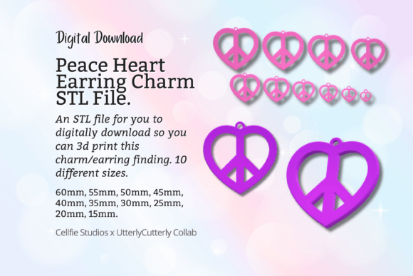 Reviewing Peace Heart Earring Charm STL File - Digital File for Tools