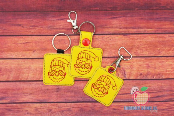 Santa Face ITH KeyFob: Christmas Branding