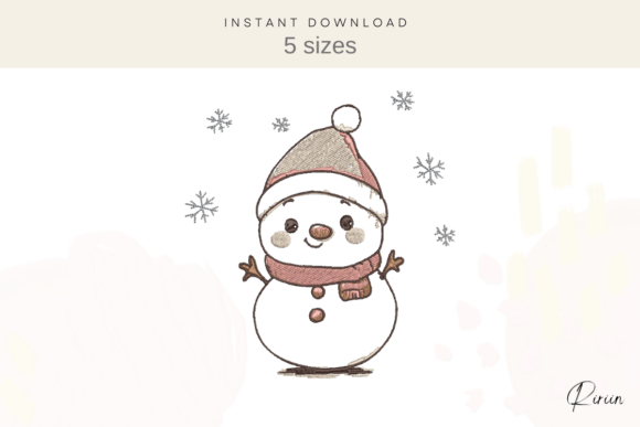 Snowman Embroidery Design for Christmas Projects