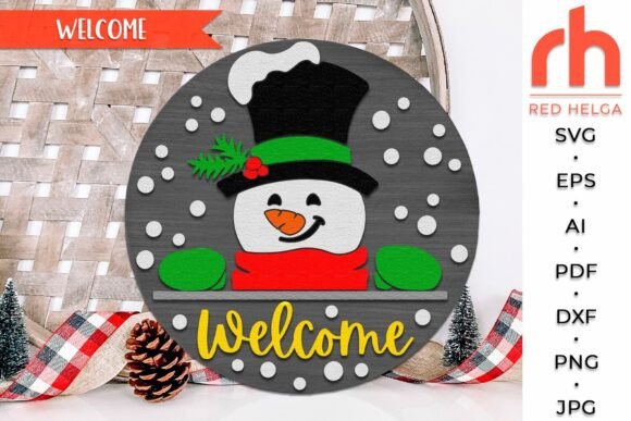 Snowman Welcome SVG: Winter Amp Charm