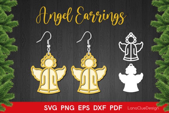 Two Layered Angel Earring SVG for Branding