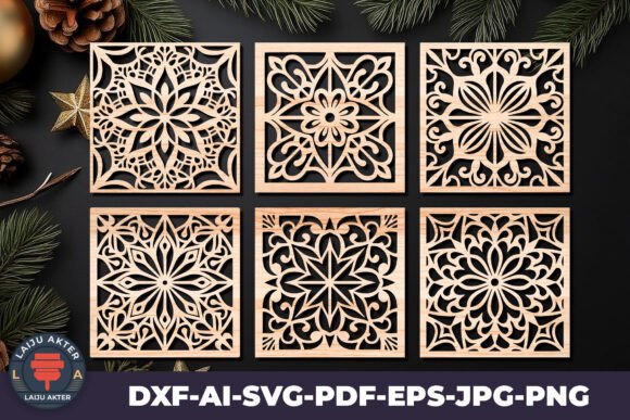 Wood Laser Cut Coasters Design Ornament Review