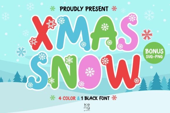 Xmas Snow Color Fonts for Crafters